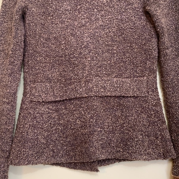 Anthropologie HWR Brown Boucle Knit Velvet Trim Button Cardi Blazer Sweater XS - Picture 13 of 16